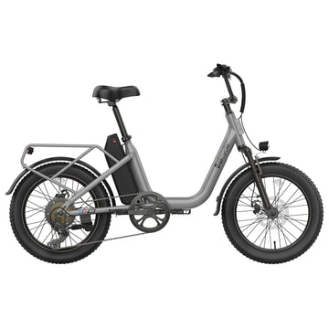 Baicycle CityONE – srebrny rower elektryczny, widok z przodu