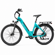 TTGO C5 E-Bike - Riding shot, woman city commute