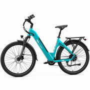 TTGO C5 E-Bike - Riding shot, woman canal path