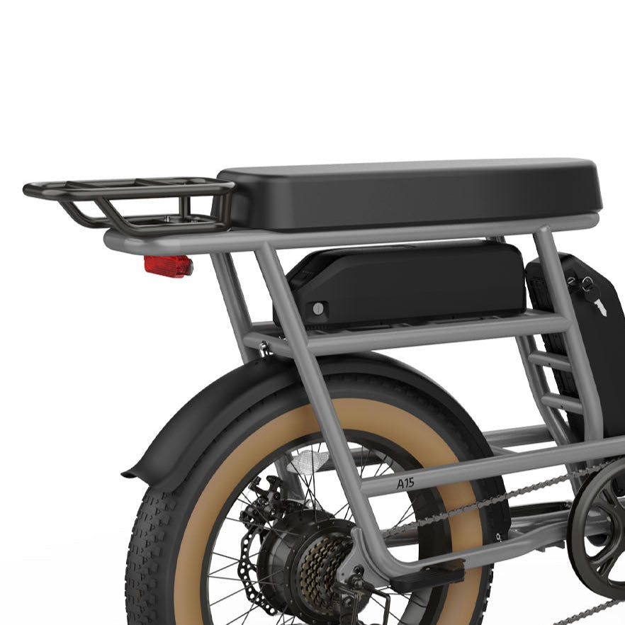 Bateria w srebny rowerze elektrycznym Baicycle CargoONE – zintegrowana z ramą