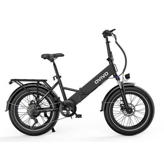 OVIVO C1 PRO – rower elektryczny w kolorze czarnym widok z przodu