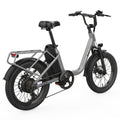 Baicycle CityONE – srebrny rower, tyl pod katem