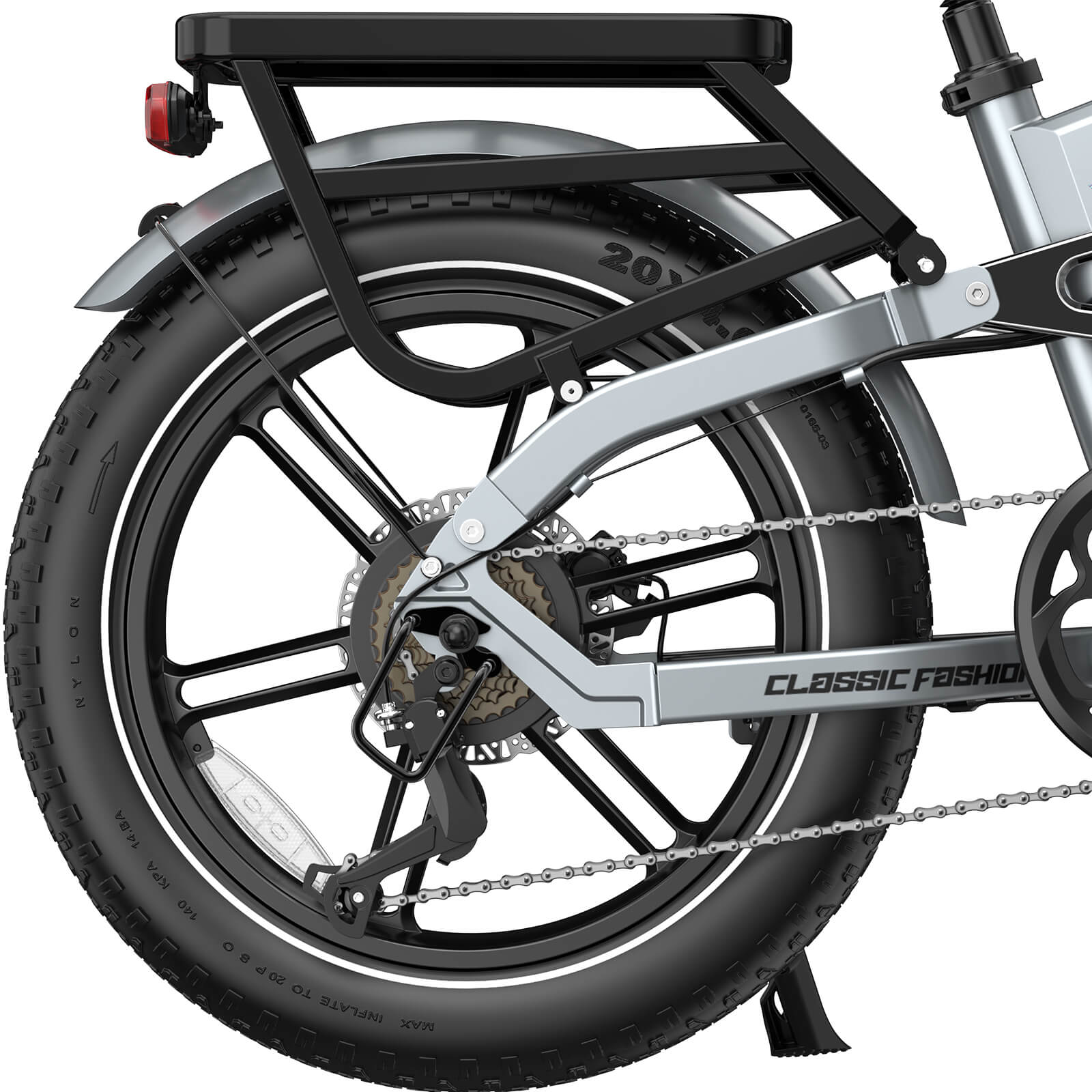 OVIVO HYPER V2 PRO – tylne kolo z opona fat i hamulcem hydraulicznym