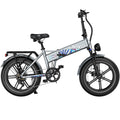 OVIVO HYPER V2 – srebrny skladany rower elektryczny, widok z przodu